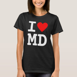 Camiseta Eu amo Maryland MD Flag Heart Baltimore Hon