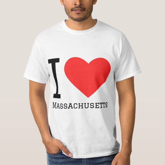 Camiseta Eu amo Massachusetts (Frente)