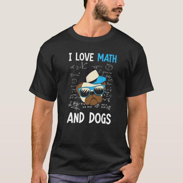 Camiseta Eu Amo Matemática E Cães (Frente)