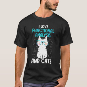 Camiseta Eu Amo Matemática e Gatos   Análise Funcional 1