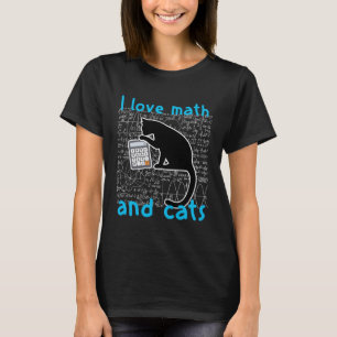 Camiseta Eu Amo Matemática e Gatos Gatinhos Gatos Felines F