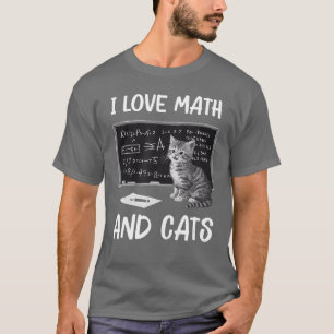 Camiseta Eu Amo Matemática E Gatos Gato Engraçado Amante Da