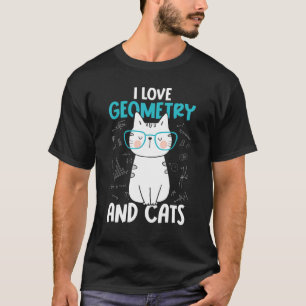 Camiseta Eu Amo Matemática e Gatos Geometria 1