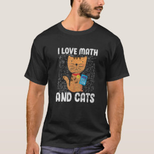 Camiseta Eu Amo Matemática E Gatos Matemática De Gatos Mate