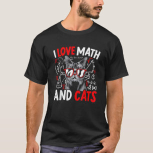 Camiseta Eu Amo Matemática E Gatos Matemática Gato 1