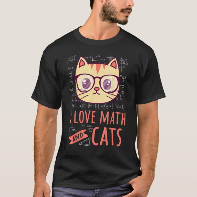 Camiseta Eu Amo Matemática E Gatos Números Amante Da Matemá (Frente)