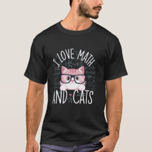 Camiseta Eu Amo Matemática e Gatos Presentes Bonitos e Nerd
