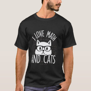 Camiseta Eu Amo Matemática e Gatos Presentes Fofo Nerdy Pro