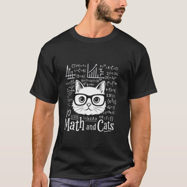 Camiseta Eu Amo Matemática e Gatos Presentes Fofos e Nerdy  (Frente)