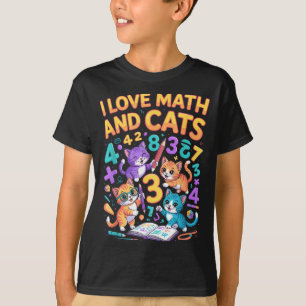 Camiseta Eu Amo Matemática E Gatos Professor Aluno