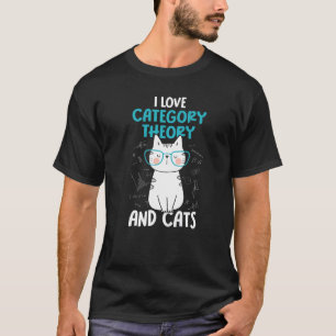 Camiseta Eu Amo Matemática e Gatos Teoria das Categorias 1