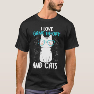 Camiseta Eu Amo Matemática e Gatos Teoria dos Jogos 1
