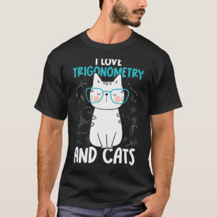 Camiseta Eu Amo Matemática e Gatos Trigonometria 1