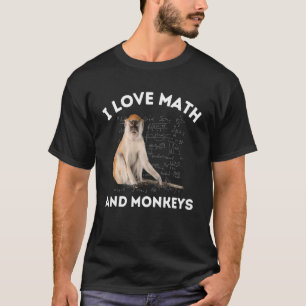 Camiseta Eu Amo Matemática e Macacos Amante de Macaco Álgeb