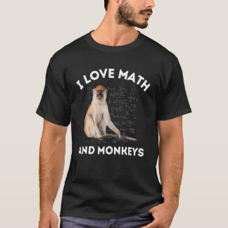 Camiseta Eu Amo Matemática e Macacos Amante de Macaco Álgeb