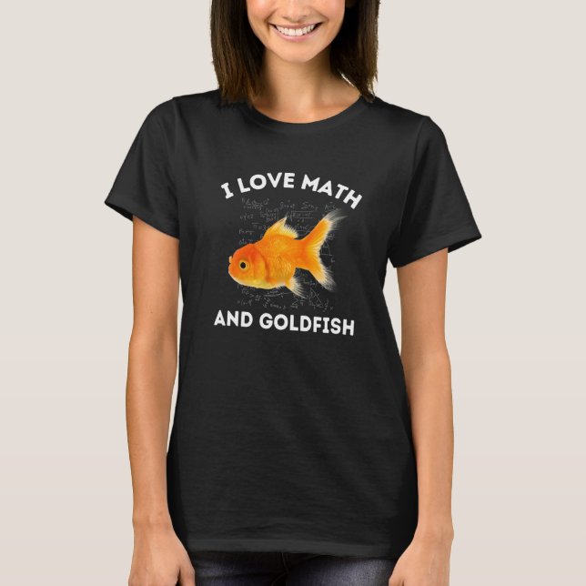 Camiseta Eu Amo Matemática e Peixe Dourado Álgebra Professo (Frente)