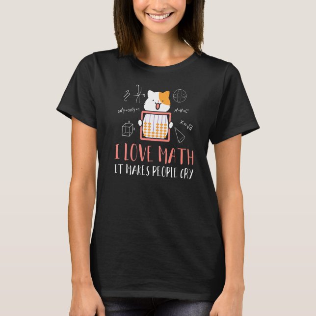 Camiseta Eu Amo Matemática Eu Gatinho Matemática Matemática (Frente)