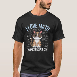 Camiseta Eu Amo Matemática Gato Engraçado Álgebra Geometria