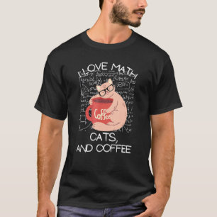 Camiseta Eu Amo Matemática, Gatos E Café Professora Gato E