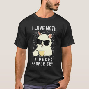 Camiseta Eu Amo Matemática Gatos Gatinhos Meninas Homens Mu