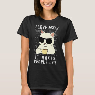 Camiseta Eu Amo Matemática Gatos Gatinhos Meninas Homens Mu