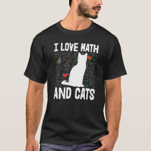 Camiseta Eu Amo Matemática & Gatos Matemática para Criança