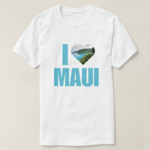 Camiseta Eu Amo Maui Havaí Férias Havaianas Fofas