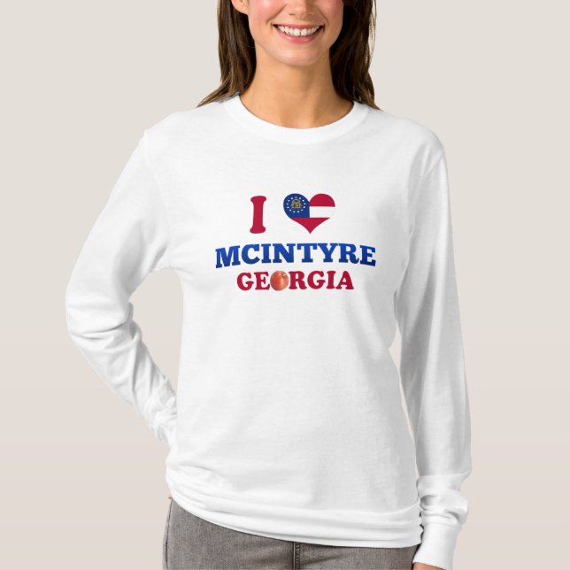 Camiseta Eu amo McIntyre, Geórgia (Frente)