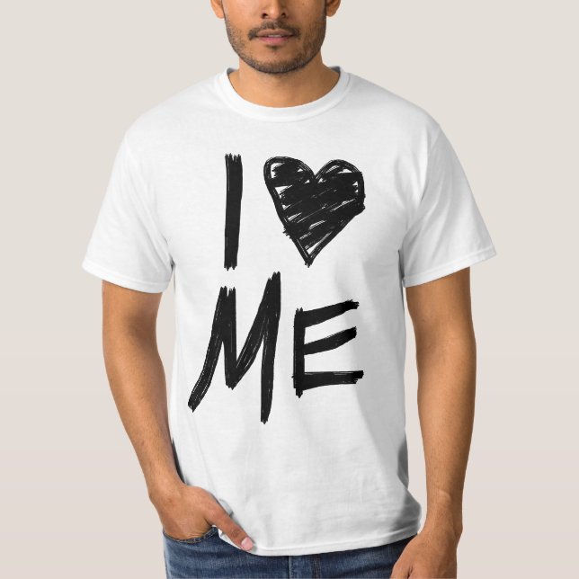 Camiseta Eu amo-me, Scribbled o t-shirt do coração (Frente)