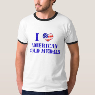 Camiseta Eu amo medalhas Dourados americanas