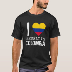 Camiseta Eu Amo Medellín Colômbia Bandeira Mapa Orgulho Col