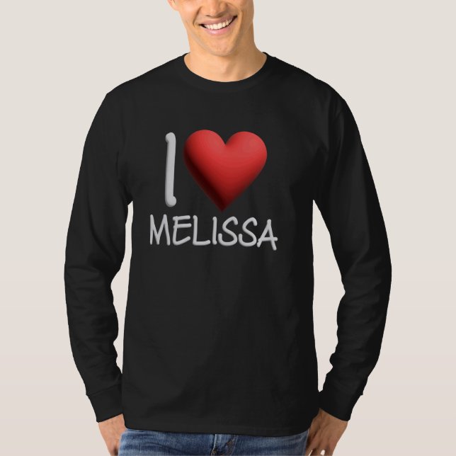 Camiseta Eu Amo Melissa Nome Mulher Personalizada Amiga (Frente)