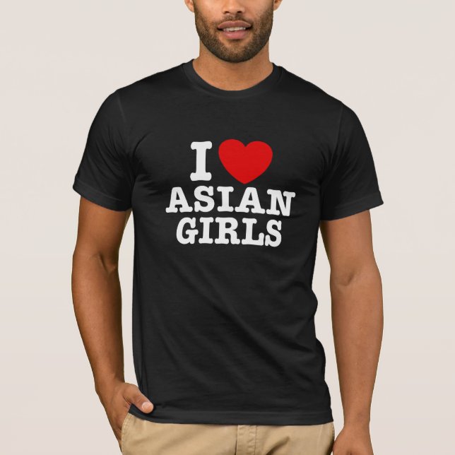 Camiseta Eu Amo Meninas Asiáticas (Frente)