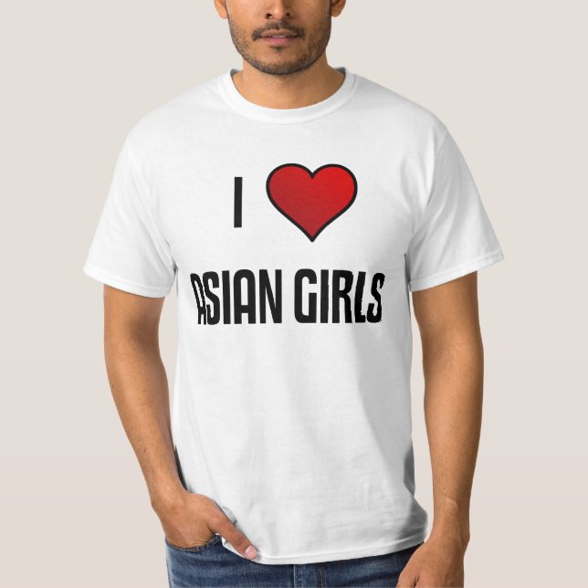 Camiseta Eu amo meninas asiáticas (Frente)