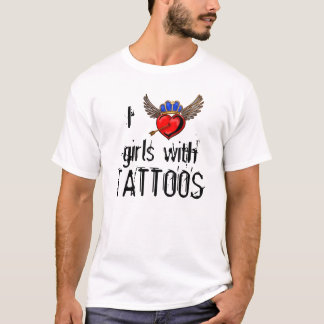 Camiseta Eu amo meninas com tatuagens