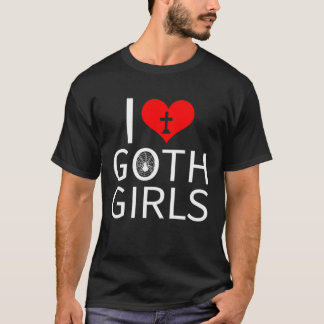Camiseta Eu Amo Meninas Góticos