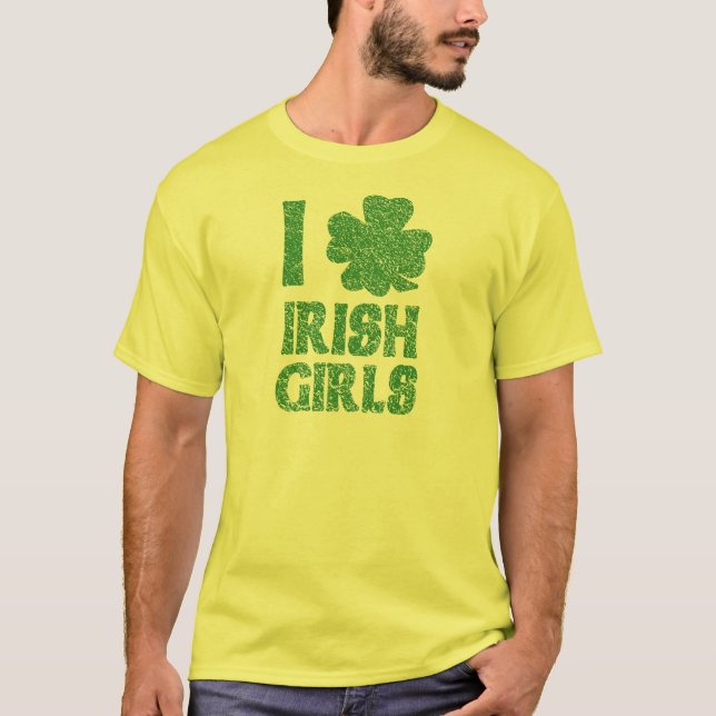 Camiseta Eu amo meninas irlandesas (Frente)