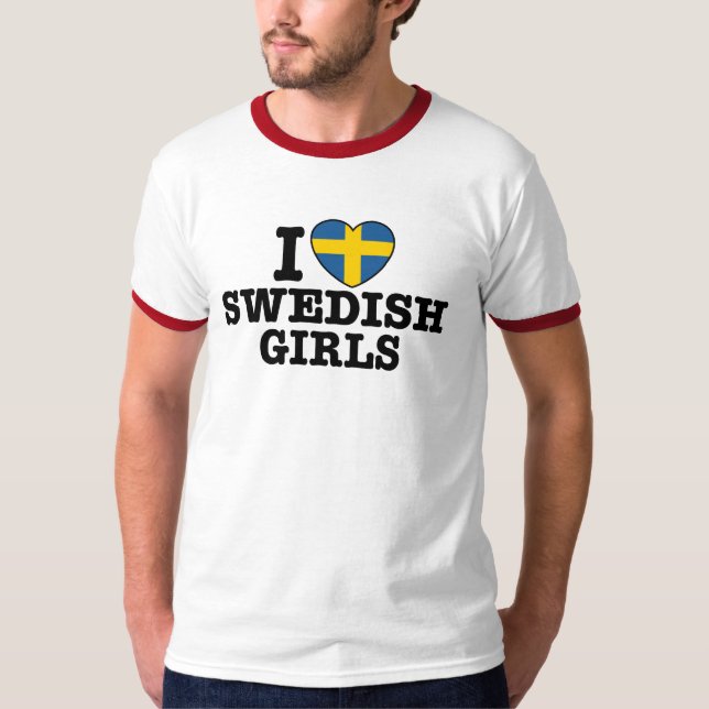 Camiseta Eu Amo Meninas Suecas (Frente)