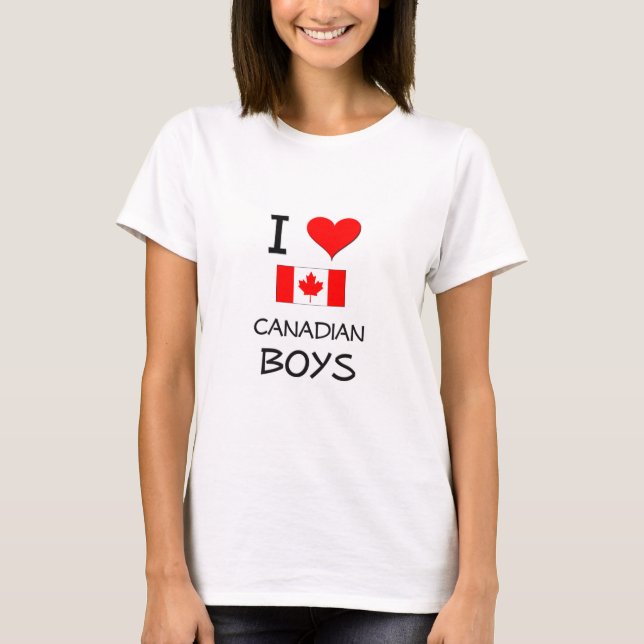 Camiseta Eu amo meninos canadenses (Frente)