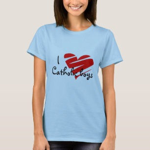 Camiseta Eu amo meninos católicos, camisa, católico,