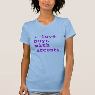 Camiseta eu amo meninos com acentos