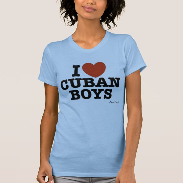 Camiseta Eu amo meninos cubanos (Frente)