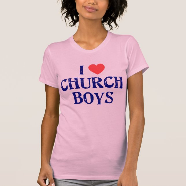 Camiseta Eu amo meninos da igreja (Frente)