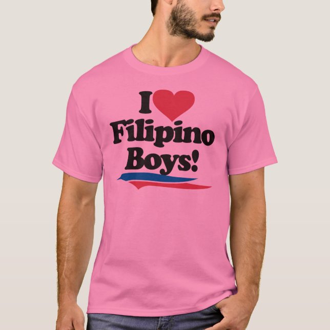 Camiseta Eu amo meninos filipinos (Frente)