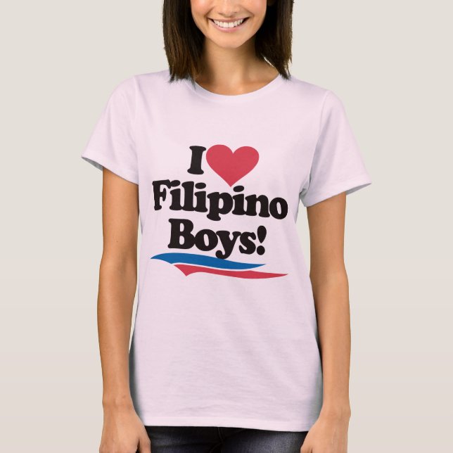Camiseta Eu amo meninos filipinos (Frente)