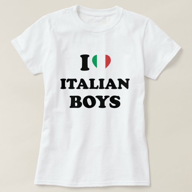 Camiseta Eu Amo Meninos Italianos (Frente do Design)