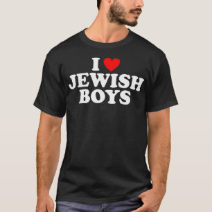 Camiseta Eu Amo Meninos Judeus Coração Vermelho Hanukkah Ho