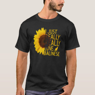 Camiseta Eu Amo Mesmo Mulheres Balinesas Homens Felinos Sun
