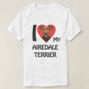 Camiseta Eu Amo Meu Airedale Terrier Cute E Um Cachorro Org