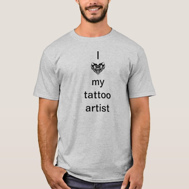 Camiseta Eu amo meu artista do tatuagem (Frente)